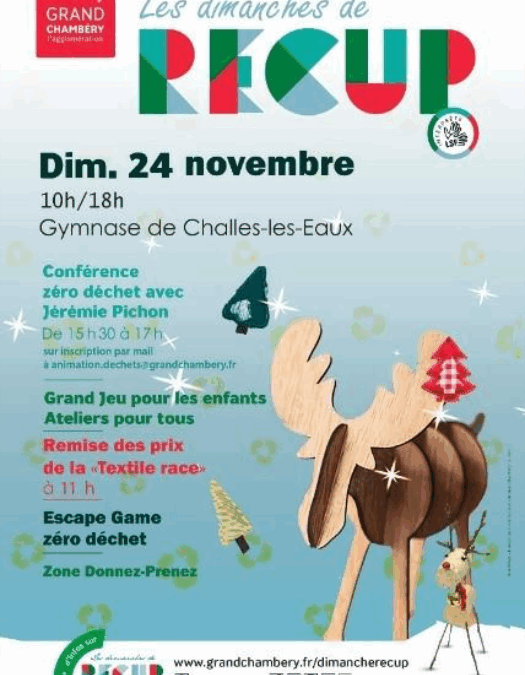 Stand exposant au Dimanche de Récup’ (Challes-les-Eaux)